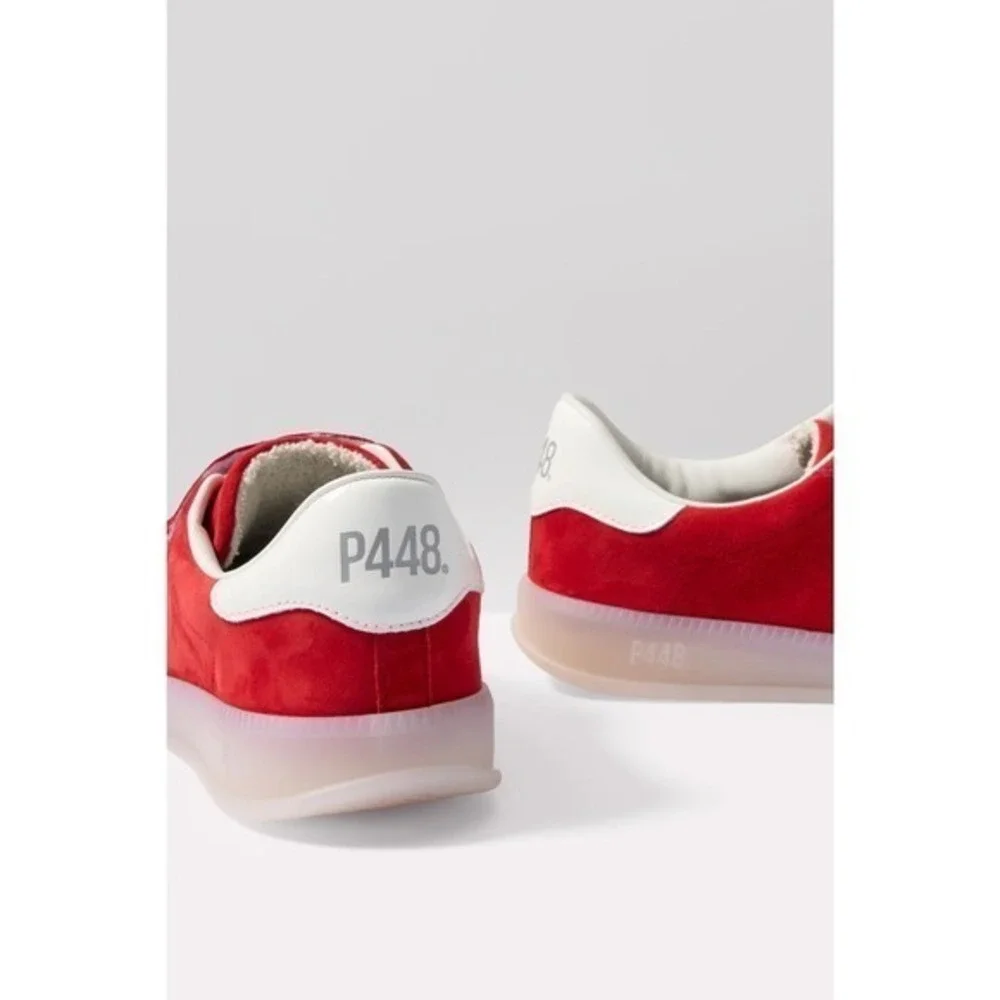 P448 Monza Velcro Red Suede Low Top Sneakers‎ S25MONZAVELCRO1-W 41 / 11